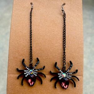 Bejeweled Spider Earrings